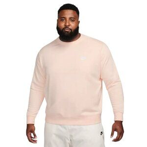 Nike Club Fleece Men's Crewneck Sweatshirt Guava Ice (Light Pink) NWT